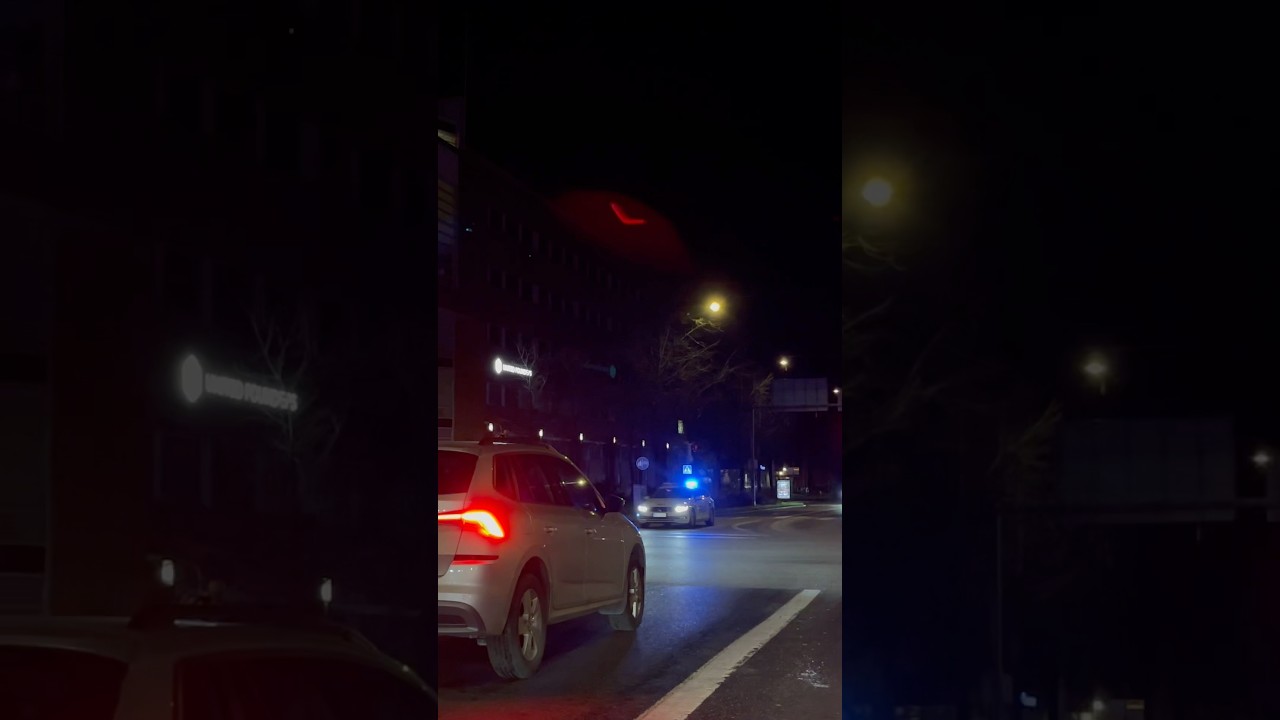 Police cars 241 and 210 responding in Helsinki, Finland - Helsinki Police Department