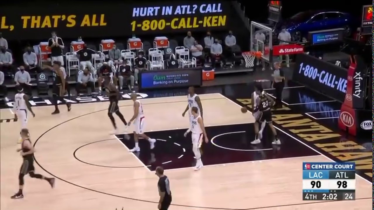 Trae young hits dagger three then pays tribute to kobe Bryant