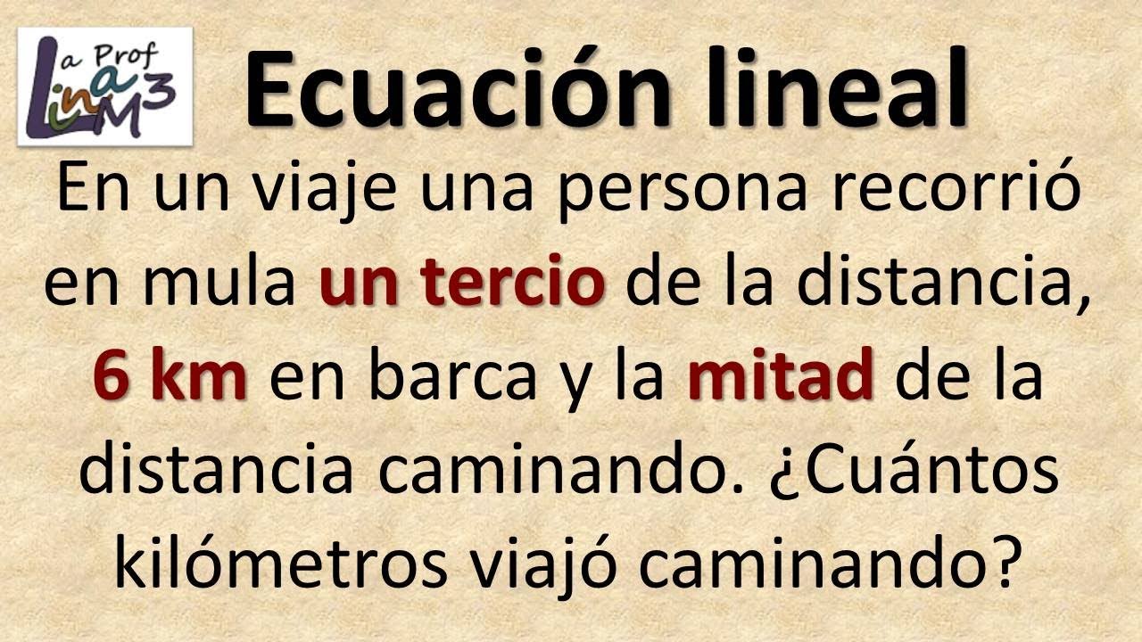 Distancia recorrida en un viaje | Aplicación Ecuación lineal | La Prof Lina M3