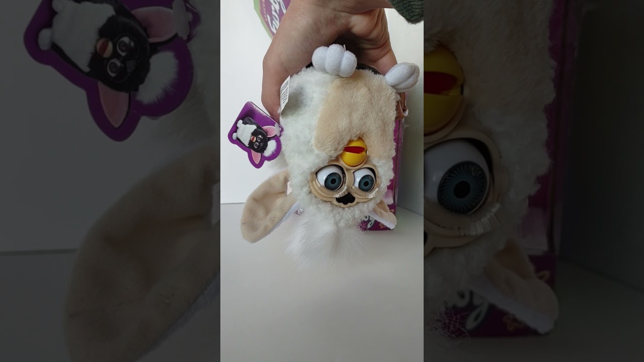 (Ziege) FRENCH 1998 Sheep / Lamb Tiger Electronics Furby Cream White Tan Wool Fur testing