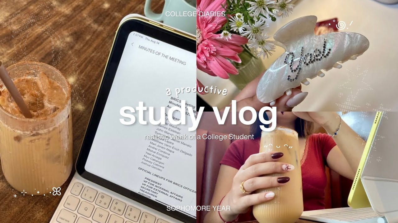 a productive week in my college life ☕📚| cafe study, realistic life, days at uni, and more ⋆˚✿˖°