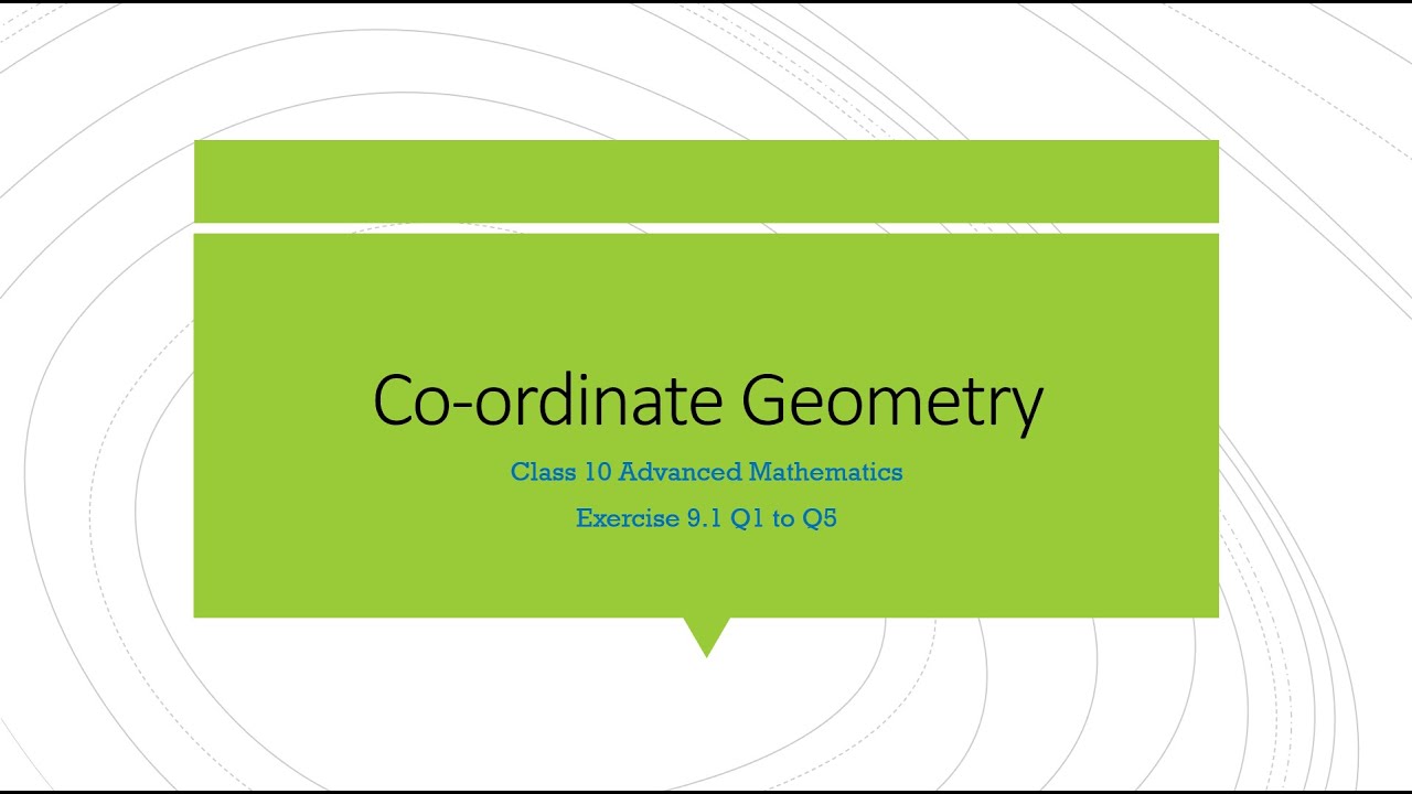 Class 10 Advanced Maths  Ex 9.1 Q1 to Q5!