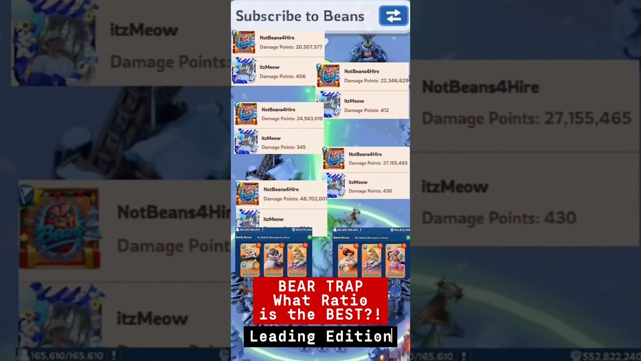 WhiteOut Survival - Beans4Hire's Ultimate Bear Trap Guide: Ratios to Trap Rally Players!