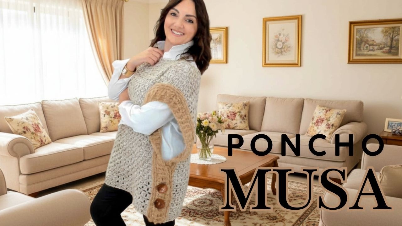 STOP allo Stress: La Mantella Elegante che Realizzi in Mezza Giornata (Il Poncho Musa Magico!)