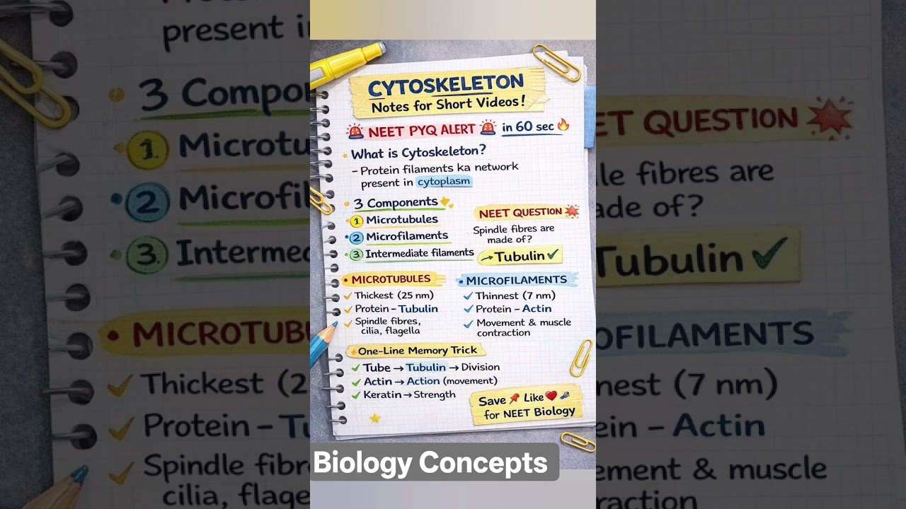 Cytoskeleton in 60 Seconds ⚡ NEET PYQs | NCERT Biology