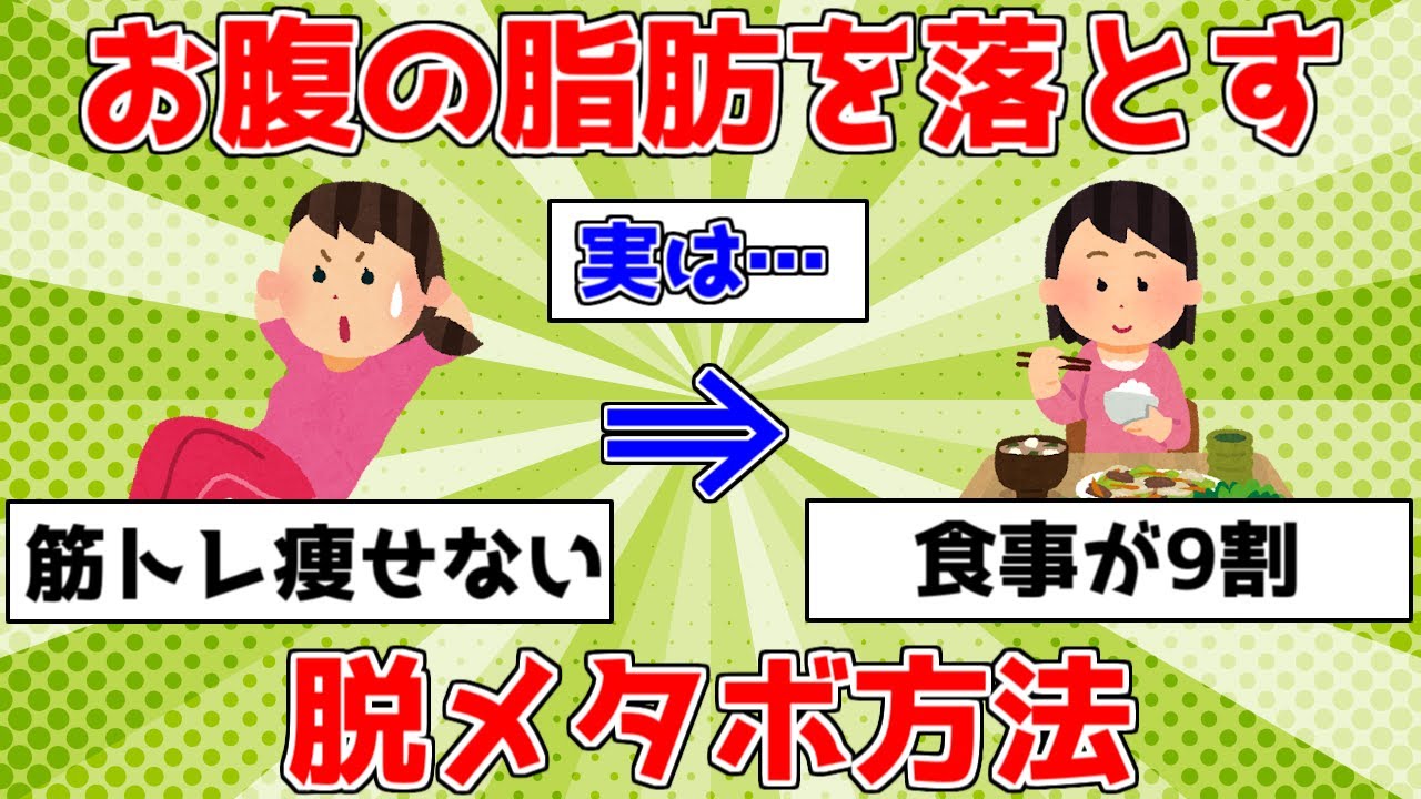 【驚愕】お腹の脂肪を落とす！脱メタボ方法【ゆっくり解説】