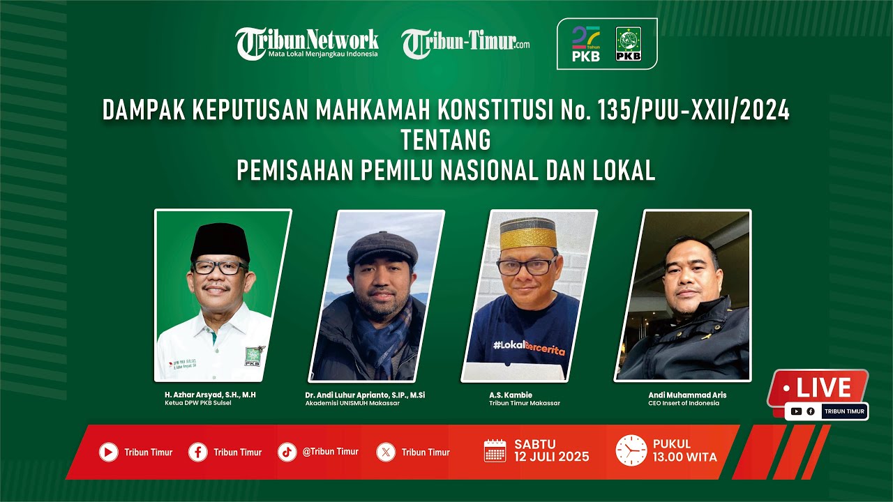 🔴Ngobrol Politik | Dampak Keputusan Mahkamah Konstitusi Tentang Pemisahan Pemilu Nasional dan Lokal