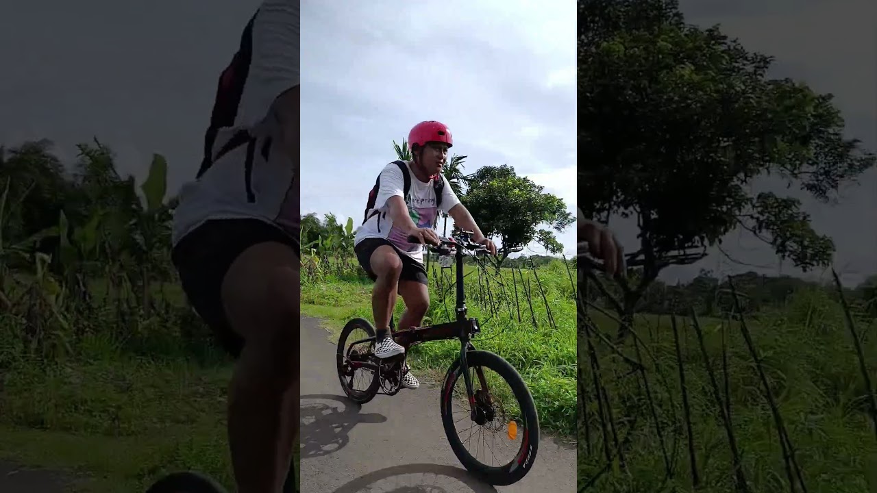 Bersepeda mencari area persawahan yang sudah langka 