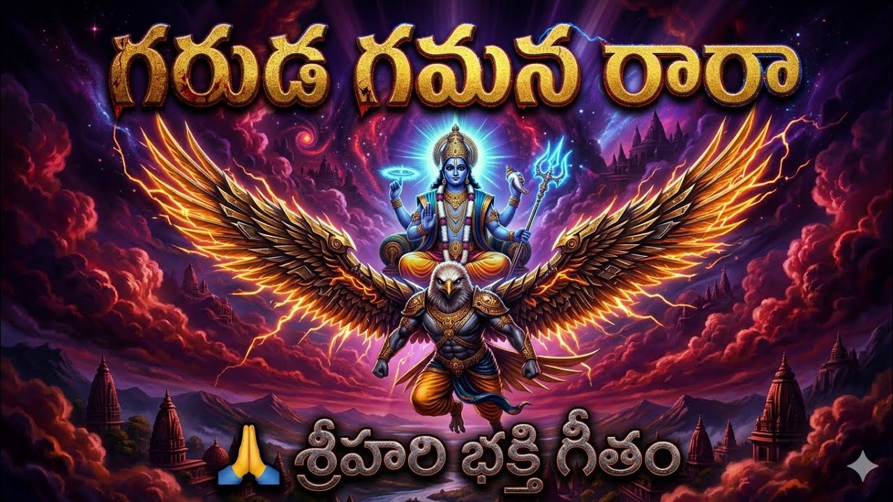 గరుడ గమన రారా శ్రీహరి రారా 🙏 Powerful Telugu Devotional Song | Garuda Vahana Vishnu
