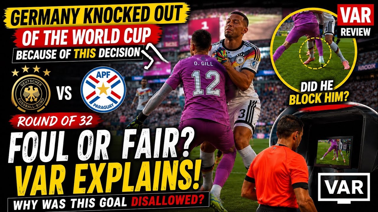 Germany goal disallowed controversy | Germany vs Paraguay World Cup 2026 | Anton foul on Gill