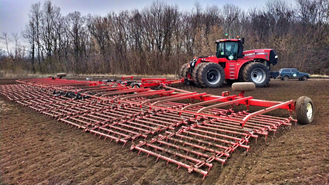 Трактор Case IH Steiger 500+McFarLane борона зубова. Закрываем влагу