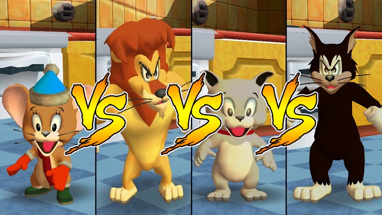 Tom and Jerry in War of the Whiskers Jerry Vs Tyke Vs Butch Vs Lion (Master Difficulty)
