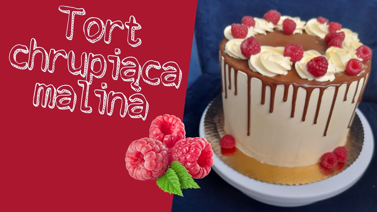 Tort malinowy z białą czekoladą