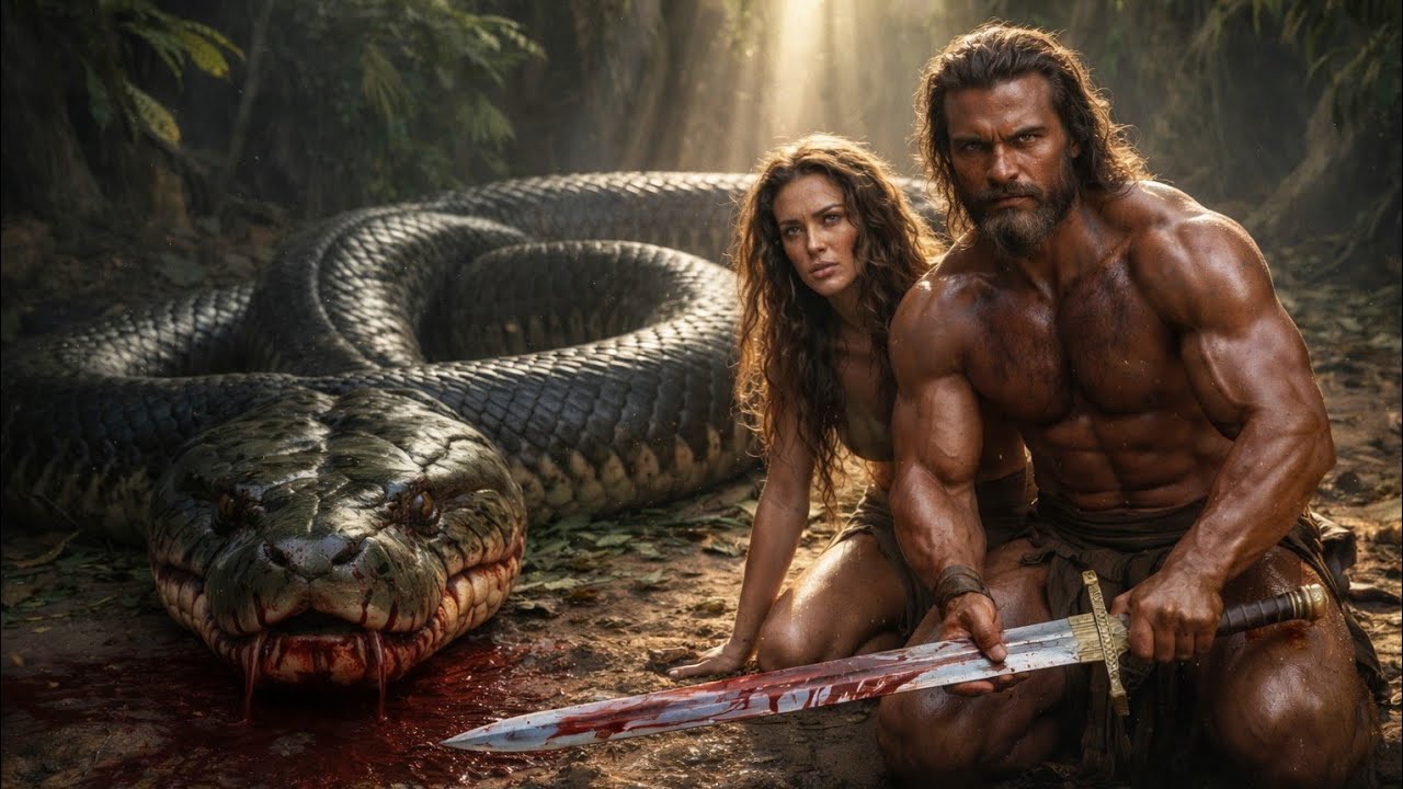 Epic Ancient Battle: Warrior & Woman Defeat a Giant Anaconda 🐍 | Jungle Survival Story