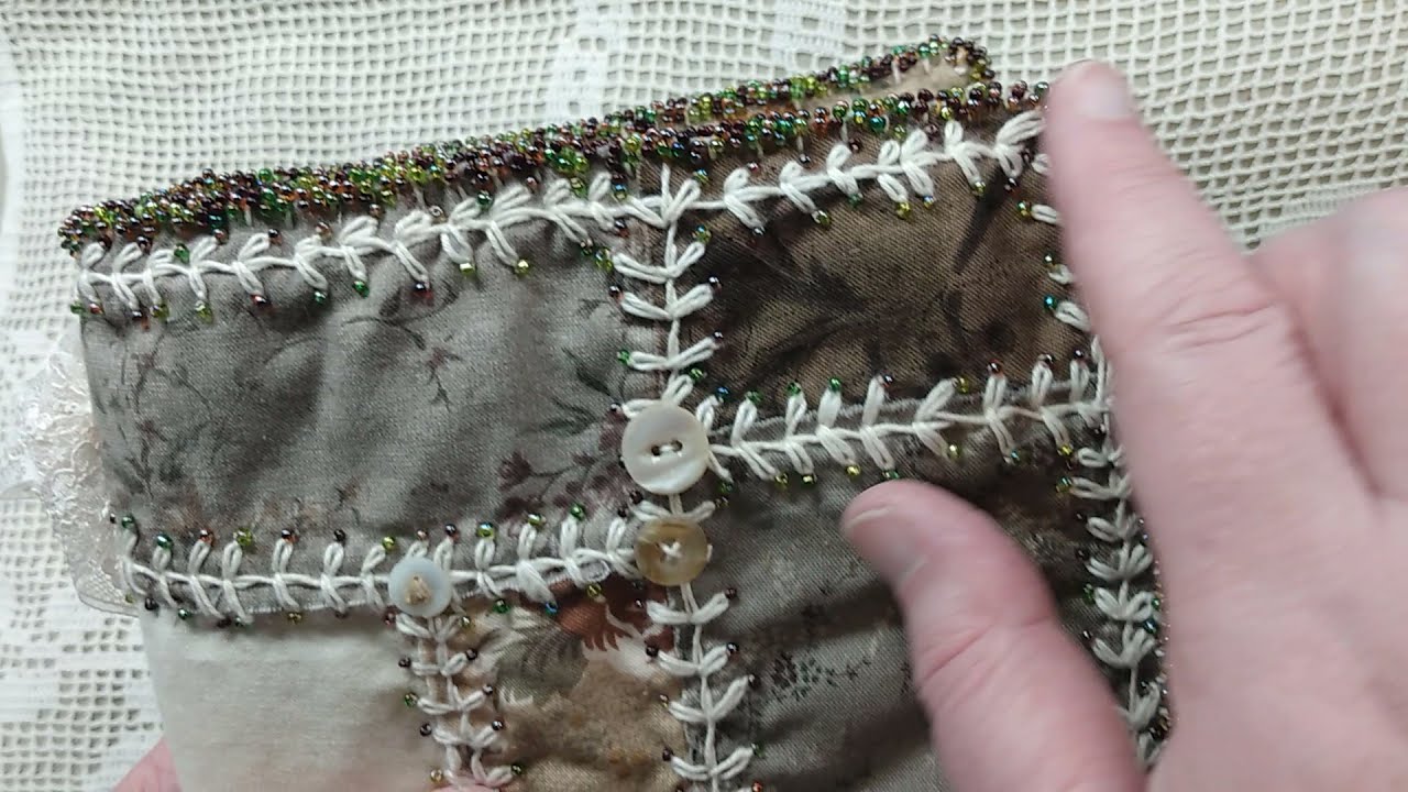 Slow stitch, beaded journal cover tutorial update video (Sold. Thank you!)