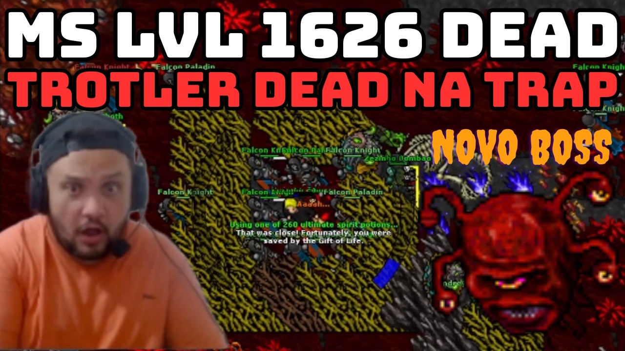 MS LVL 1626 DEAD, NEW BOSS MAKES A LVL 2K WALK LIKE A LVL 8, TROTLER WENT DOWN IN THE TRAP, #tibia