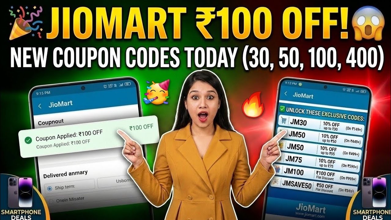 🔥JioMart ₹100 OFF New Coupon Code Today🥳| Jiomart ₹30, ₹50, ₹100 & ₹400 New Working Coupon Code