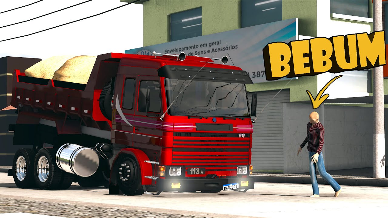 SCANIA 113 NO TRUCK CAÇAMBA - TRNSPORTANDO AREIA PRA CONSTRUÇÃO - ETS 2 MODS BR