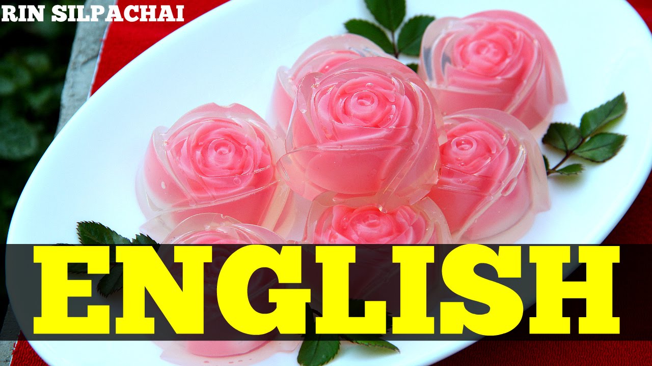 How to make Thai Rose Jelly for Valentine's Day | วุ้นกุหลาบแก้ว (English audio)