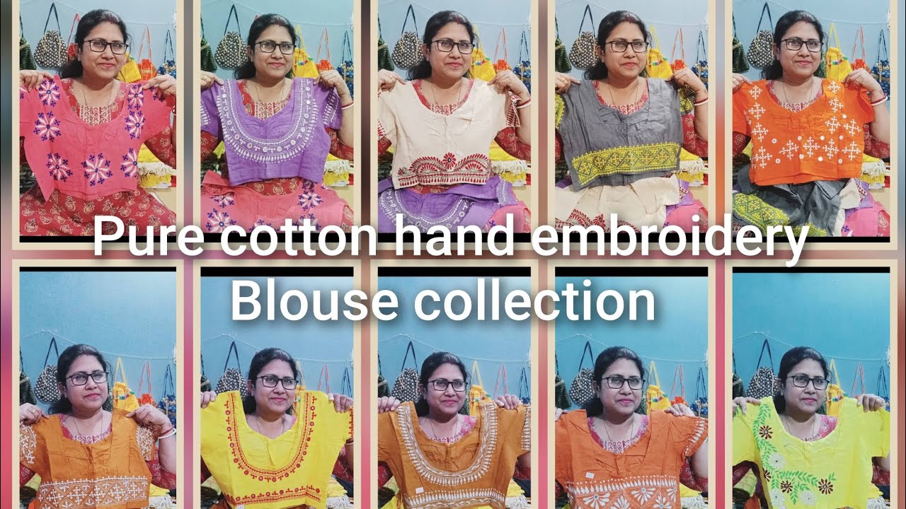 Only 320/- me aapko milega pure cotton hand embroidery Blouse.. Size - 34