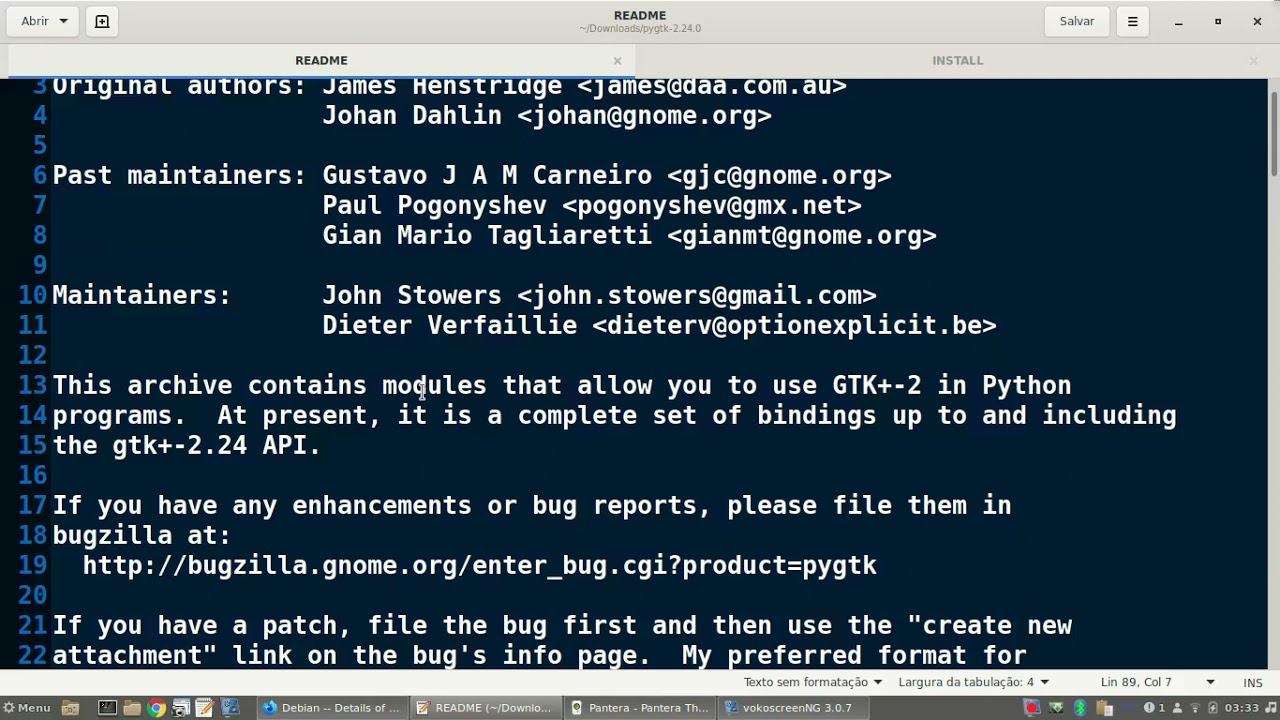 How to solve Debian PyGTK installation