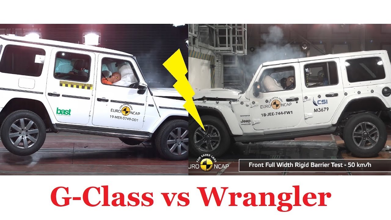 Mercedes G-350d vs Jeep Wrangler Crash Test