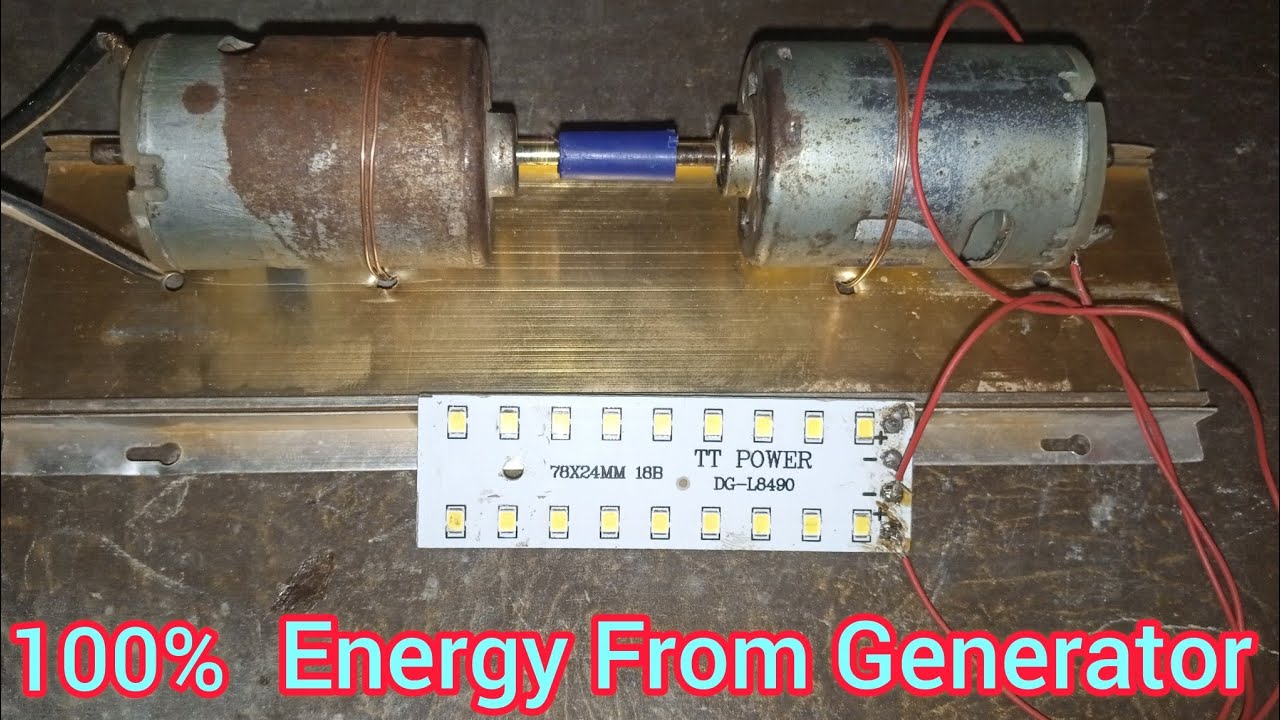 DC Motor Generator With 4 Volt LED Light Gulo/Free Mchenical Energy.