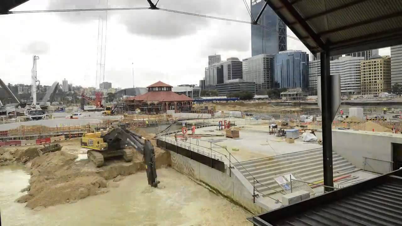 Time lapse vision of the bund removal at Elizabeth Quay