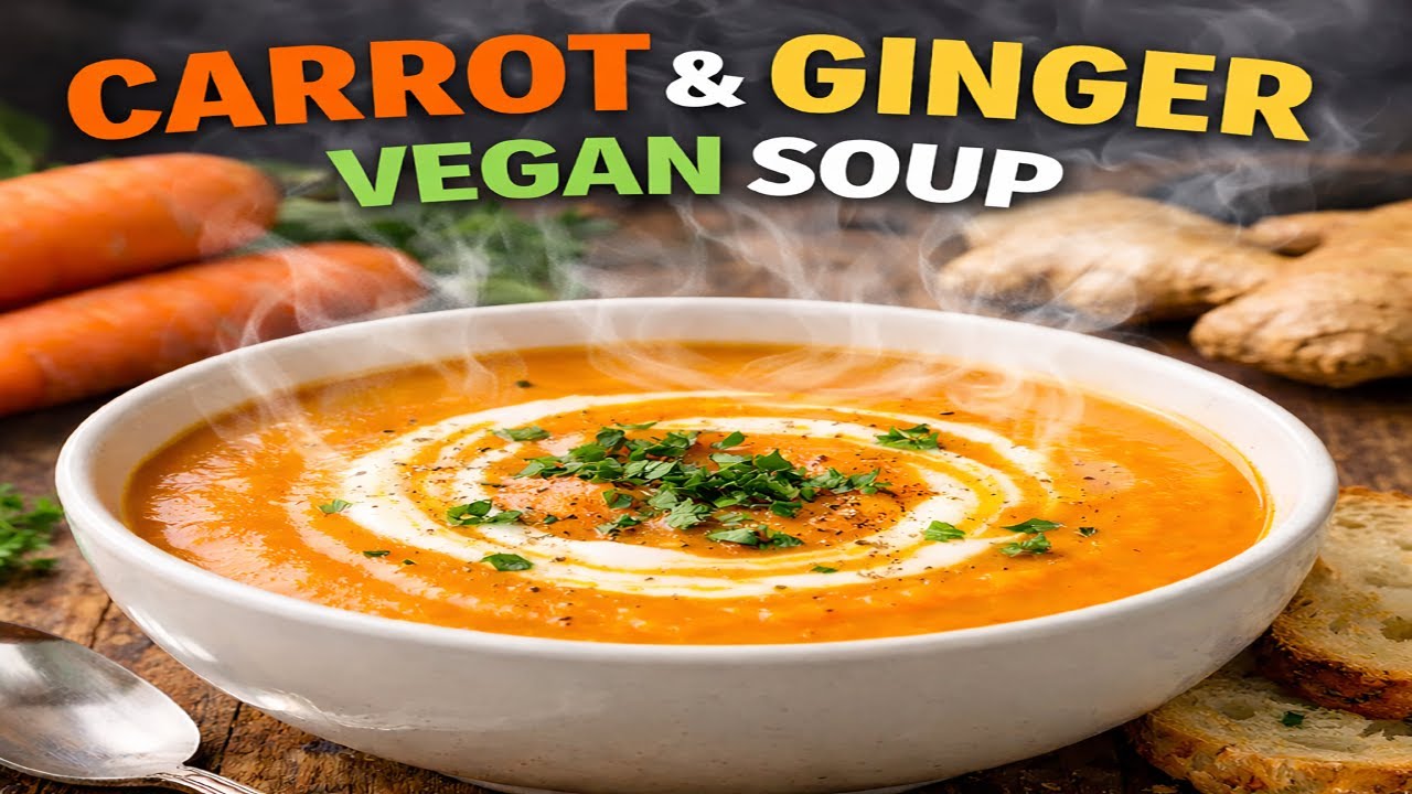 Creamy Carrot and Ginger Soup Recipe | Easy, Vegan, Healthy & Warming Soup