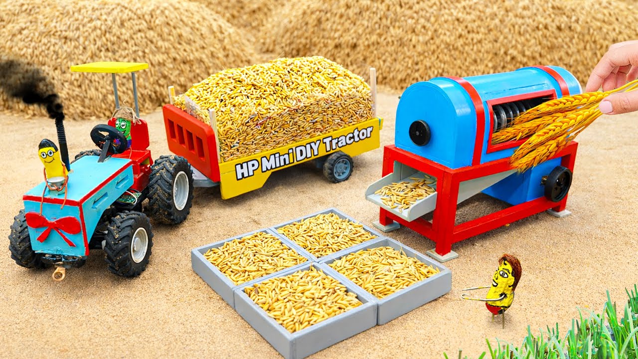 Top most Creative DIY Mini Rice Harvester Machine | DIY Planting & Harvesting | HP Mini DIY Tractor