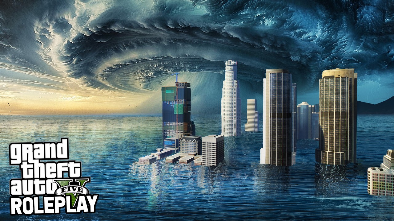 100 Players Survive A MEGA Hurricane In GTA RP