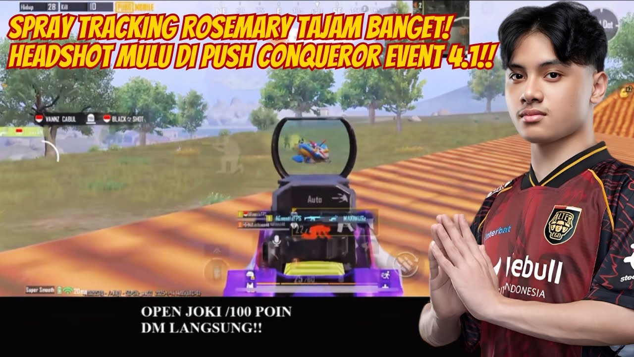Akurasi Rosemary Gak Main-Main‼️Spray Tracking Nempel Semua Saat Push Conqueror 4.1 🥶😱 #pubgmobile 