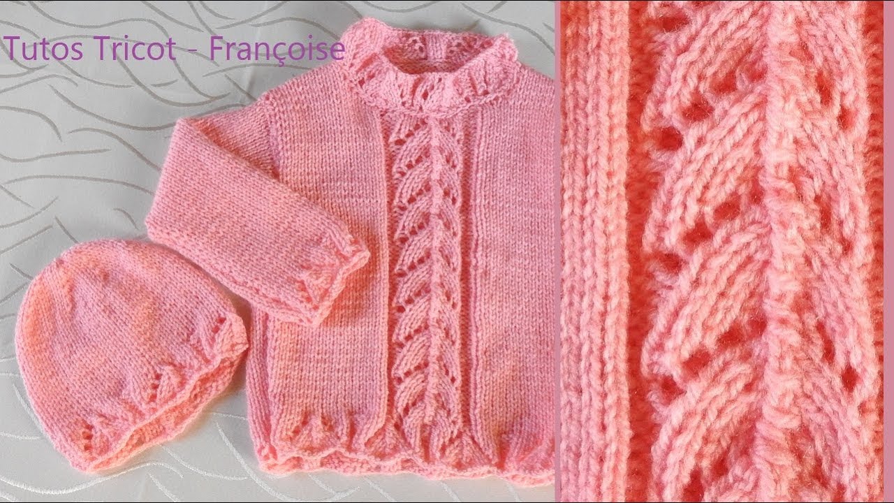 Tuto Tricot pull enfant point ajouré 2 ans & Tuto tricot bonnet enfant point ajouré 2 ans