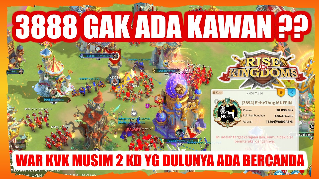 KD 3888 GAK PUNYA KAWAN ?? WAR KVK MUSIM 2 RISE OF KINGDOMS