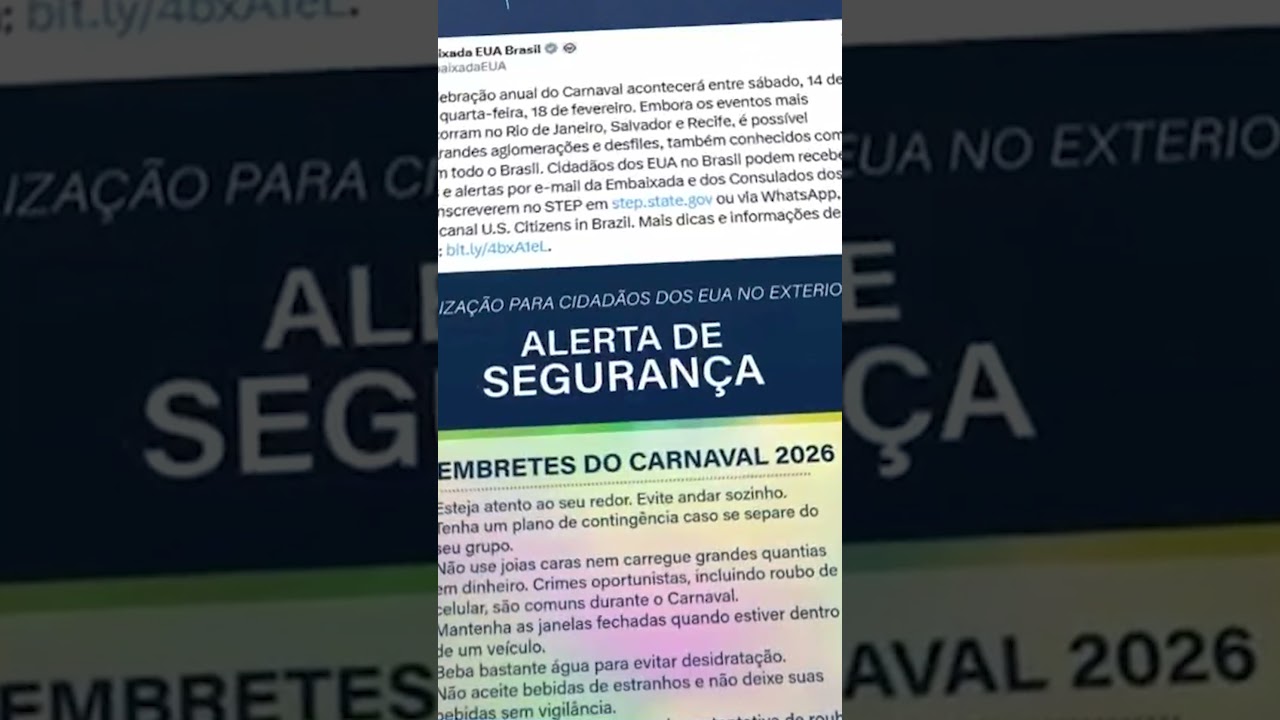 Embaixada dos EUA divulga alerta para turistas no Brasil | #NewsS&aacute;bado