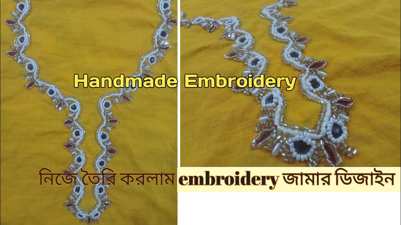 Handmade neck embroidery designs|| 3pisdesign|| melipfashion 