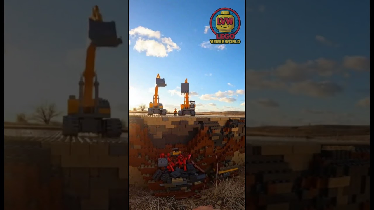 Excavator Builds a LEGO Mining Site 🚜 | Timelapse 