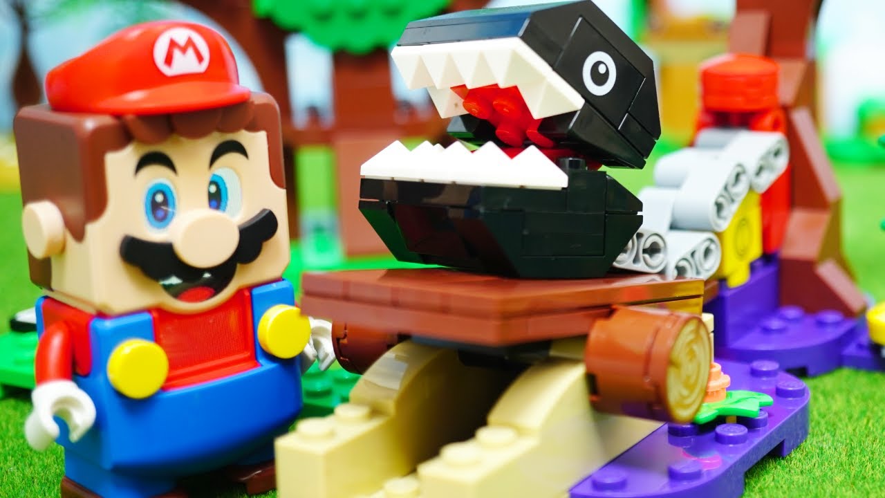 LEGO Super Mario Chain Chomp Jungle Encounter Set |レゴ　スーパーマリオ  | ワンワン の とつげき！ チャレンジでstopmotion anime