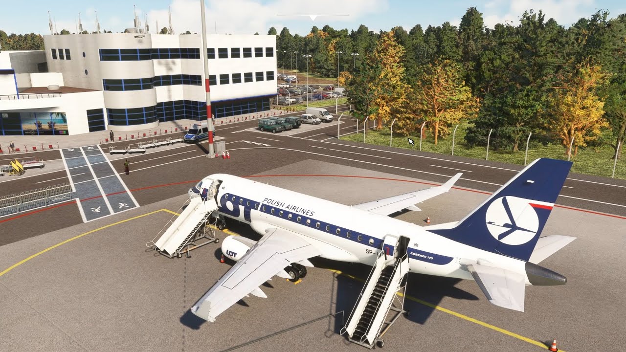 MSFS2020 FSS Embraer 170 landing at Szczecin Goleniow (EPSC)