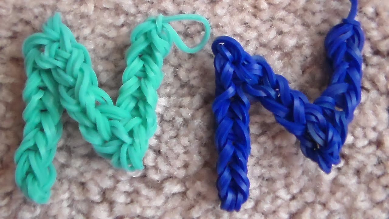 Como Hacer La Letra N Con Gomitas sintelar / Rainbow Loom