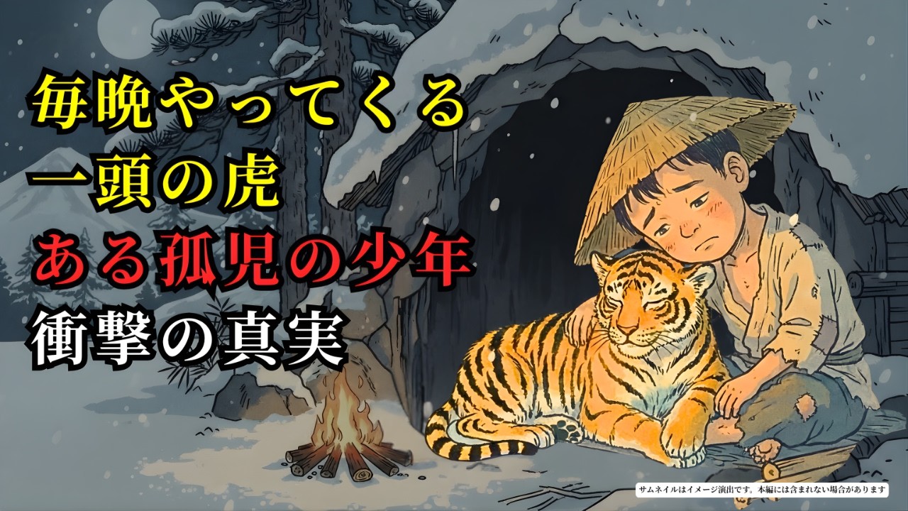 ある孤児の少年の小屋に、毎晩一頭の虎がやってくる衝撃の理由 (AIフィクション) | 野談 | 伝説 | 昔話 | 説話 | 民話