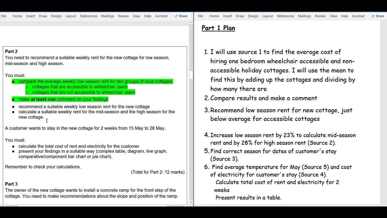 Essential Skills Application of Number Level 2 example controlled task