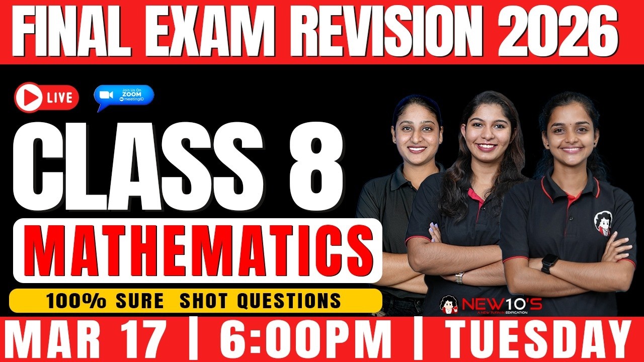 CLASS 8 STATE || MATHS|| FINAL EXAM 2025-26 SURE QUESTION DISCUSSION || NEW10'S