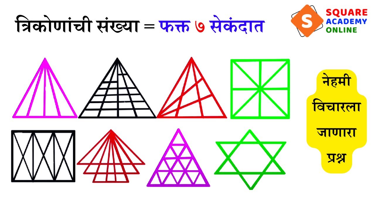 त्रिकोणांची संख्या काढणे No of Triangles, MPSC, सरळसेवा | No of Triangles in a Figure