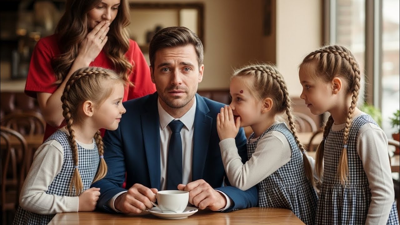 Single dad was having tea alone—until triplet girls whispered: "Pretend you're our father