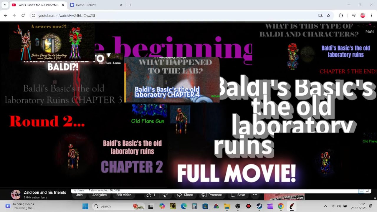 Baldi's Basic's the old laboratory ruins THE FULL MOVIE!!!!