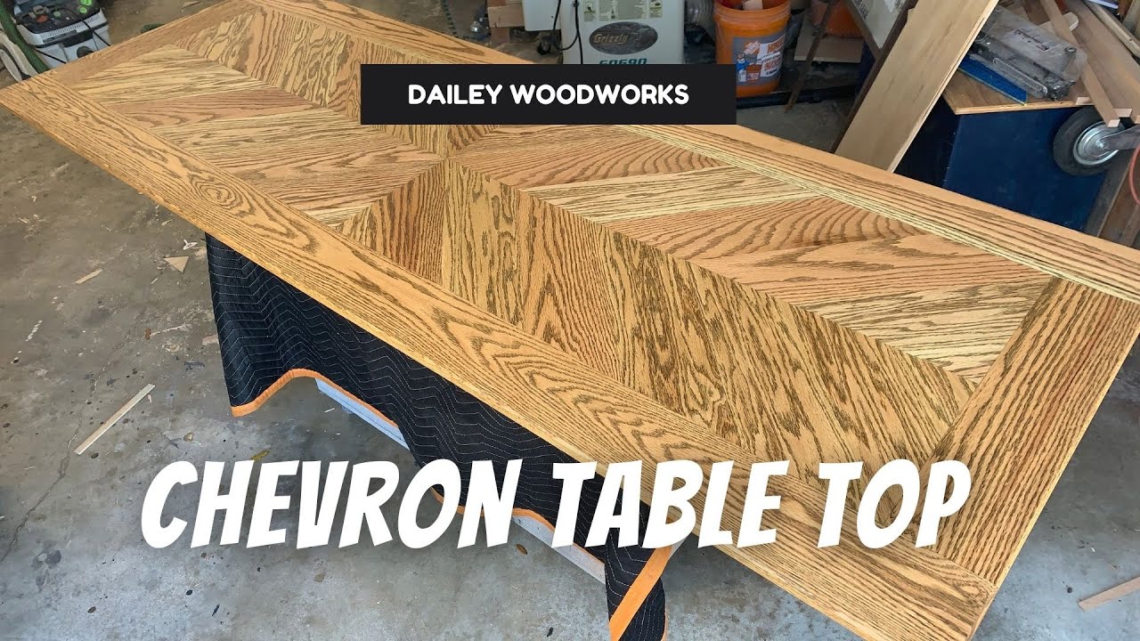 Building a Double Chevron Oak Custom Table by Dailey Woodworks in Bryan, Texas