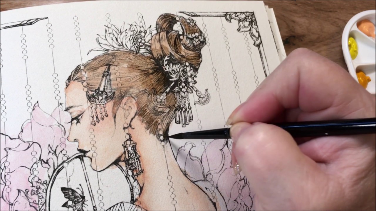 Water color - Find color, lady pic Part 1 of 2