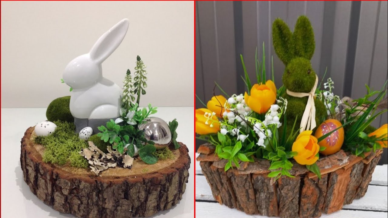 100 Wounderful Easter Thick Wood slice Centerpiece Ideas #diy #decoration #interior 