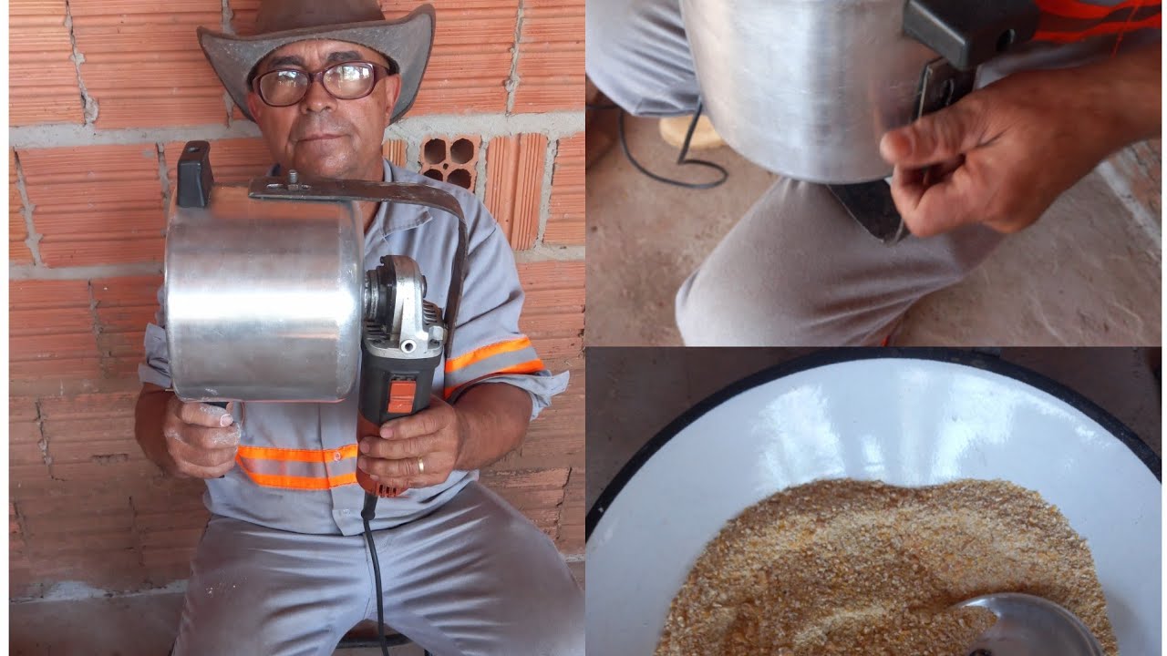 Ele usou uma panela de pressão e uma lichadeira para fazer um triturador de milho 🌽
